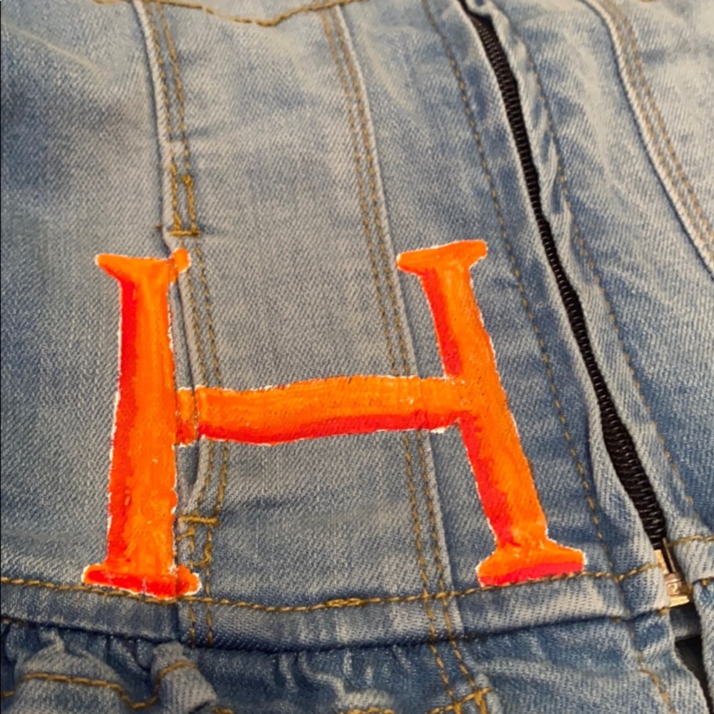 🎉HP🎉 Custom HERMÉS-themed denim jacket 2T - Picture 5 of 11
